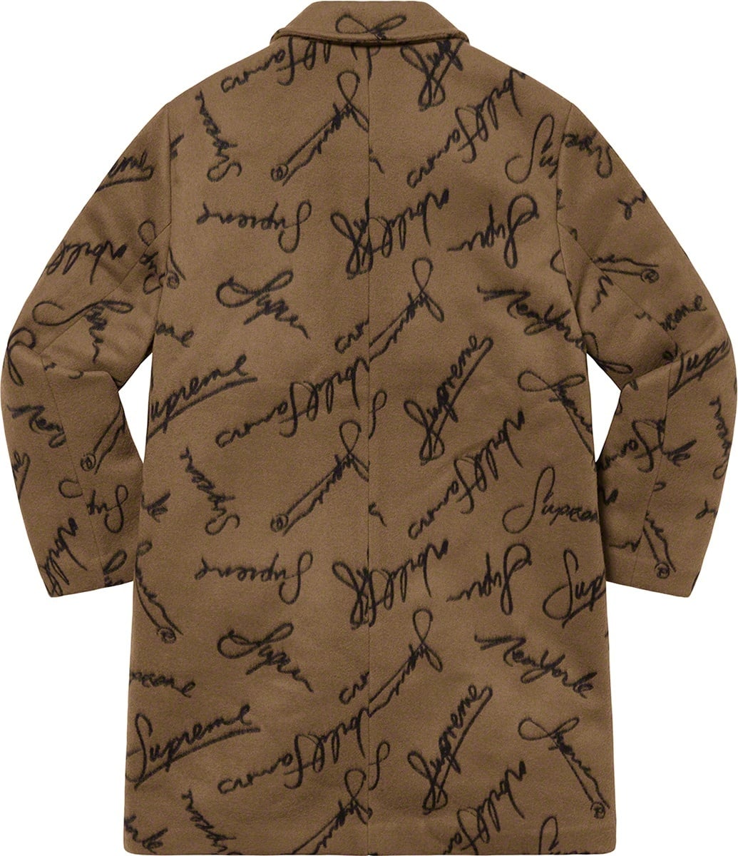 Script Logos Wool Overcoat view 7